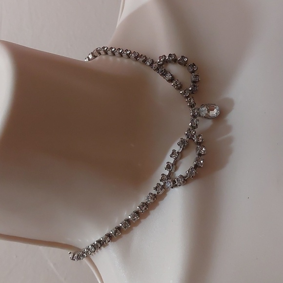 Classy Vintage Rhinestone Choker Necklace Gala Special Occasion Prom Bedazzled - Picture 3 of 4
